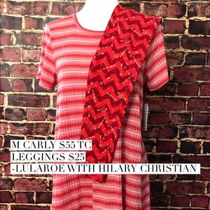 LuLaRoe Med Carly paired with TC Valentines Leggings
